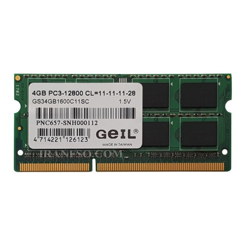 رم لپ تاپ 4 گیگ Geil DDR3-1600-12800MHZ 1.5V