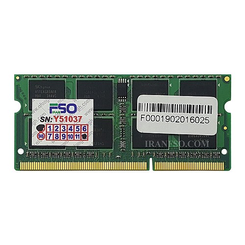 رم لپ تاپ 8 گیگ Hynix DDR3-PC3L-1600-12800 MHZ 1.35V یک سال گارانتی