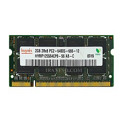رم لپ تاپ 2 گیگ Hynix DDR2-800-6400 MHZ 1.8V سه ماه گارانتی
