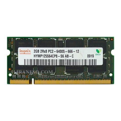 رم لپ تاپ 2 گیگ Hynix DDR2-800-6400 MHZ 1.8V سه ماه گارانتی
