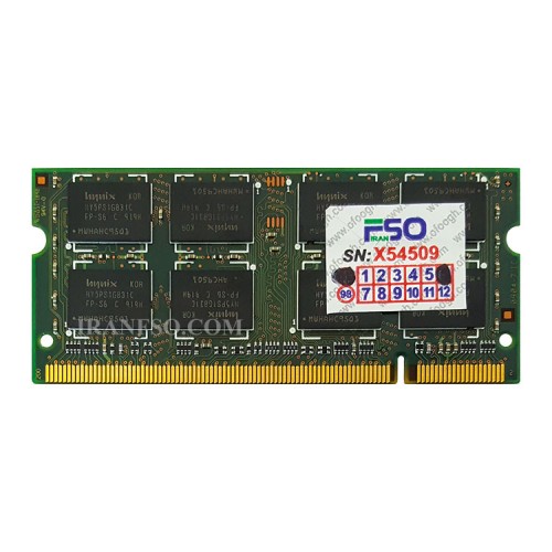 رم لپ تاپ 2 گیگ Hynix DDR2-800-6400 MHZ 1.8V سه ماه گارانتی
