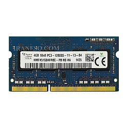 رم لپ تاپ 4 گیگ Hynix DDR3-1600-12800 MHZ 1.5V یک سال گارانتی