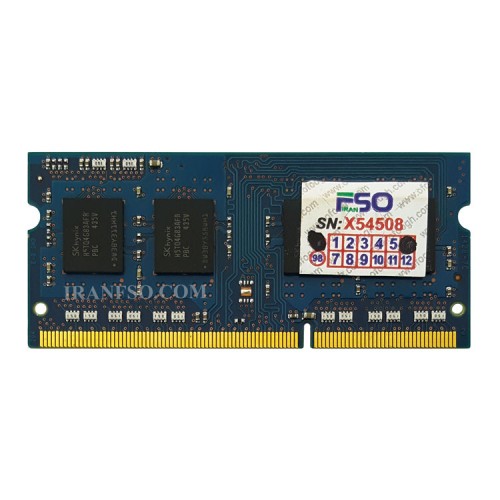 رم لپ تاپ 4 گیگ Hynix DDR3-1600-12800 MHZ 1.5V یک سال گارانتی