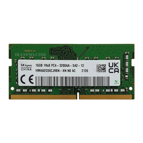 رم لپ تاپ 16 گیگ SK Hynix DDR4-3200 MHZ 1.2V شش ماه گارانتی