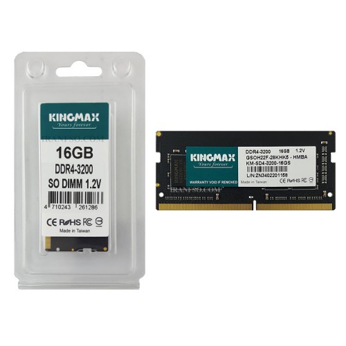 رم لپ تاپ 16 گیگ KingMax DDR4-3200 MHZ 1.2V گارانتی آواژنگ