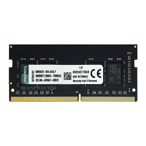 رم لپ تاپ 8 گیگ Kingston DDR4-2400 MHZ 1.2V یک سال گارانتی