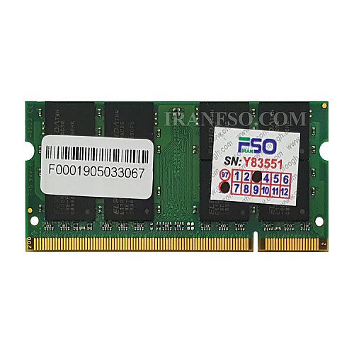 رم لپ تاپ 2 گیگ Kingstone DDR2-800-6400 MHZ 1.8V سه ماه گارانتی