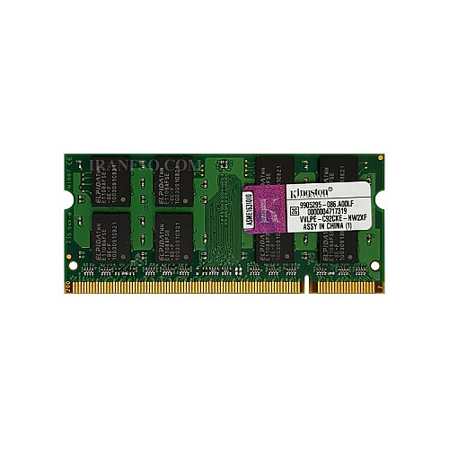 رم لپ تاپ 2 گیگ Kingston DDR2-800-6400 MHZ 1.8V یک ماه گارانتی