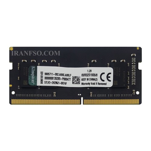 رم لپ تاپ 8 گیگ Kingston DDR4-3200 MHz 1.2V دو سال گارانتی