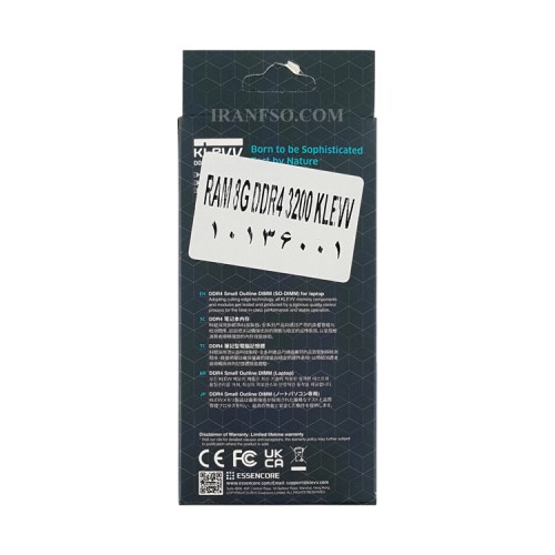 رم لپ تاپ 8 گیگ Klevv DDR4-2666 MHz 1.2V یک سال گارانتی