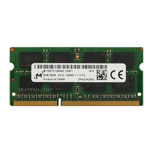 رم لپ تاپ 8 گیگ Micron Technology DDR3-PC3L-1600 -12800 MHZ 1.35V یک سال گارانتی