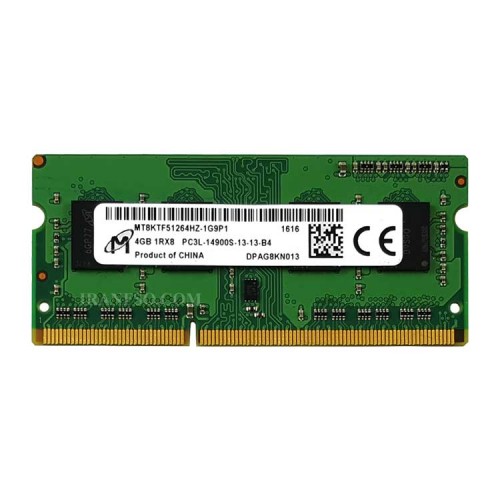 رم لپ تاپ 4 گیگ Micron Technology DDR3-PC3L-1866-14900 MHZ 1.35V شش ماه گارانتی