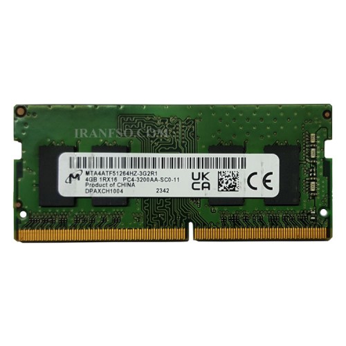 رم لپ تاپ 4 گیگ Micron Technology DDR4-3200 MHz 1.2V یک سال گارانتی