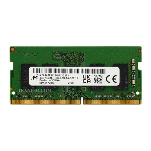 رم لپ تاپ 4 گیگ Micron Technology DDR4-3200 MHZ 1.2V شش ماه گارانتی