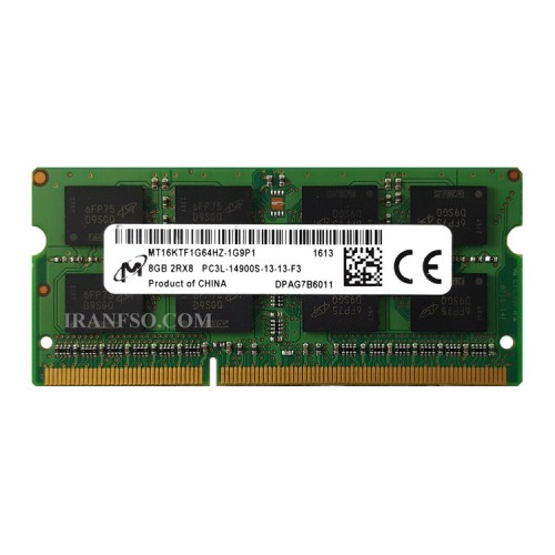 رم لپ تاپ 8 گیگ Micron Technology DDR3-PC3L 1866-14900 MHz 1.35V یک سال گارانتی