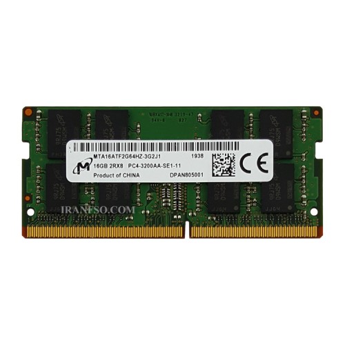 رم لپ تاپ 16 گیگ Micron Technology DDR4-3200 MHZ 1.2V یک سال گارانتی