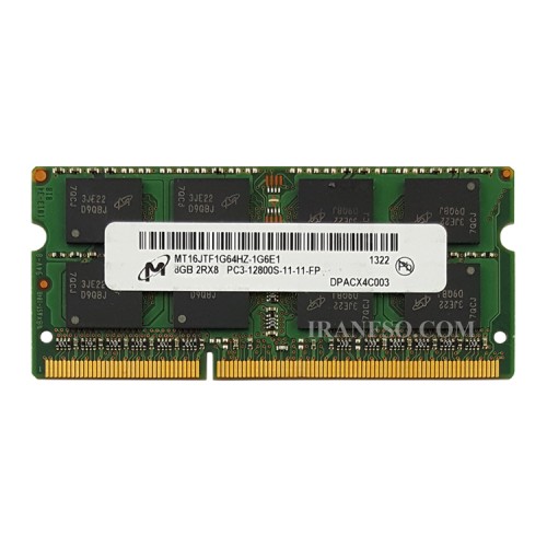 رم لپ تاپ 8 گیگ Micron Technology DDR3 1600-12800 MHz 1.5V یک سال گارانتی
