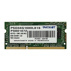 رم لپ تاپ 4 گیگ Patriot DDR3-PC3L-1600-12800 MHZ 1.35V