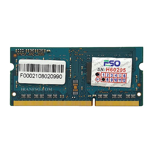 رم لپ تاپ 4 گیگ Ramaxel DDR3-PC3L-1600-12800 MHZ 1.35V شش ماه گارانتی