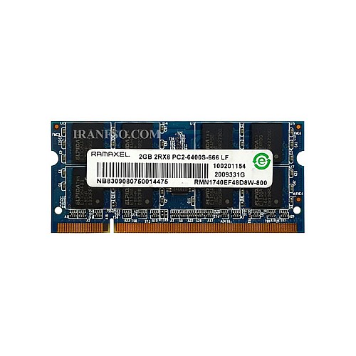 رم لپ تاپ 2 گیگ Ramaxel DDR2-800-6400 MHZ 1.8V سه ماه گارانتی