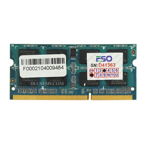 رم لپ تاپ 4 گیگ Ramaxel DDR3-1333-10600 MHZ 1.5V یک سال گارانتی