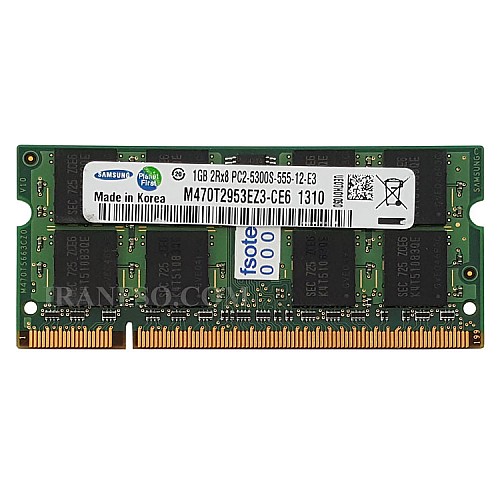 رم لپ تاپ 1 گیگ سامسونگ DDR2-667-5300 MHZ 1.8V سه ماه گارانتی
