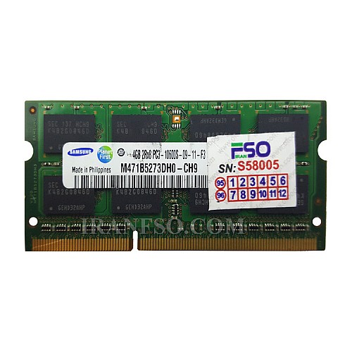 رم لپ تاپ 4 گیگ سامسونگ DDR3-1333-10600 MHZ 1.5V