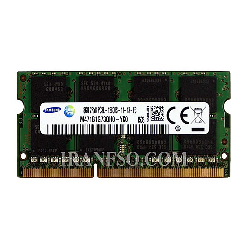 رم لپ تاپ 8 گیگ سامسونگ DDR3-PC3L 1600-12800 MHZ 1.35V یکسال گارانتی