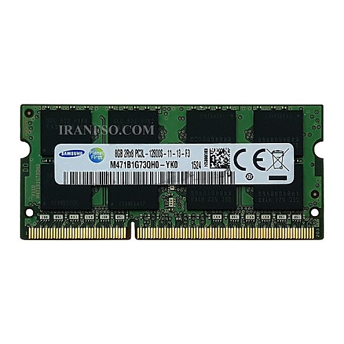 رم لپ تاپ 8 گیگ سامسونگ DDR3-PC3L 1600-12800 MHZ 1.35V شش ماه گارانتی