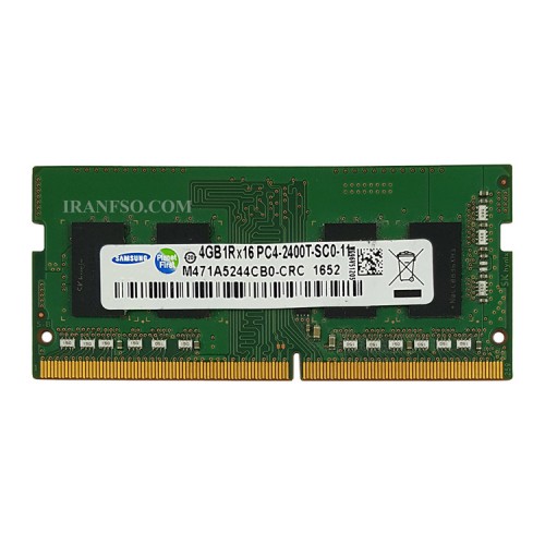 رم لپ تاپ 4 گیگ Samsung DDR4-2400 MHZ 1.2V شش ماه گارانتی