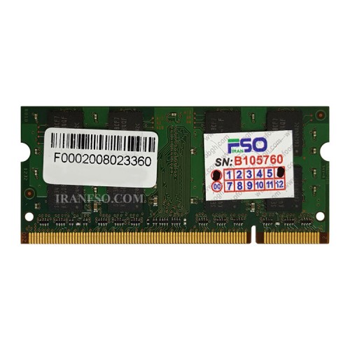 رم لپ تاپ 2 گیگ سامسونگ DDR2-800-6400 MHZ 1.8V یک ماه گارانتی
