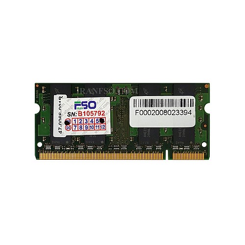 رم لپ تاپ 2 گیگ سامسونگ DDR2 667-5300 MHZ 1.8V سه ماه گارانتی