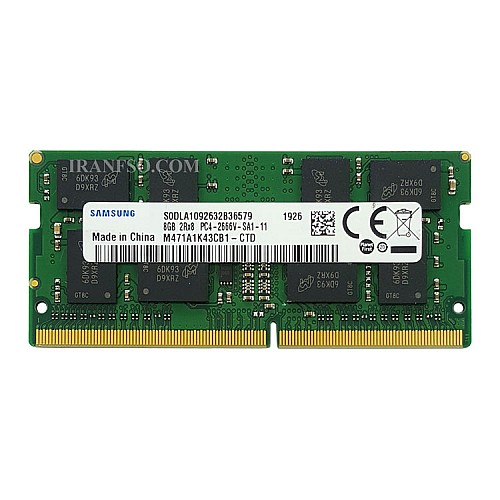 رم لپ تاپ 8 گیگ سامسونگ DDR4-2666 MHZ 1.2V یک سال گارانتی