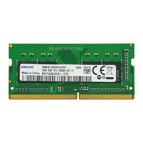 رم لپ تاپ 16 گیگ Samsung DDR4-3200 MHZ 1.2V یک سال گارانتی