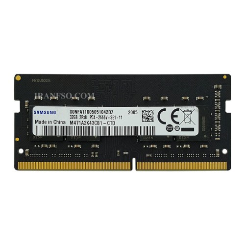 رم لپ تاپ 32 گیگ Samsung DDR4-2666 MHZ 1.2V یک سال گارانتی