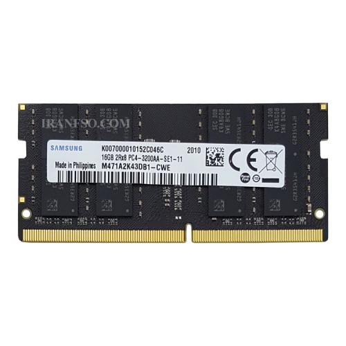 رم لپ تاپ 16 گیگ Samsung DDR4-3200 MHZ 1.2V دو سال گارانتی