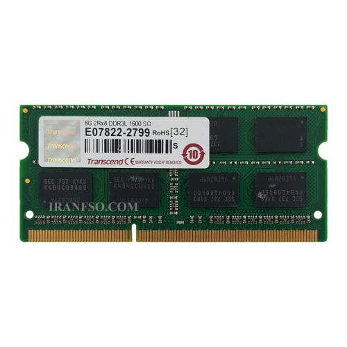 رم لپ تاپ 8 گیگ Transcend DDR3-PC3L 1600-12800 MHz 1.35V یکسال گارانتی