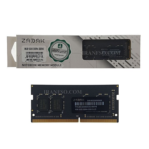 رم لپ تاپ 8 گیگ ZADAK DDR4-3200 MHZ 1.2V گارانتی لایف تایم آواژنگ