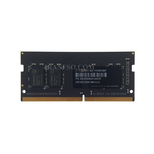 رم لپ تاپ 4 گیگ ZADAK DDR4-2666 MHZ 1.2V گارانتی لایف تایم آواژنگ