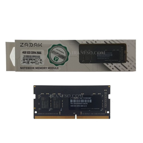رم لپ تاپ 4 گیگ ZADAK DDR4-2666 MHZ 1.2V گارانتی لایف تایم آواژنگ