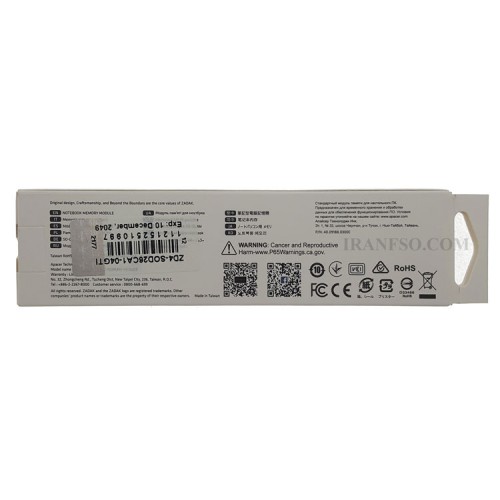 رم لپ تاپ 4 گیگ ZADAK DDR4-2666 MHZ 1.2V گارانتی لایف تایم آواژنگ