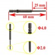سری پیچ گوشتی چهارسو HHB Φ4x60xΦ2.0x25x0 mm