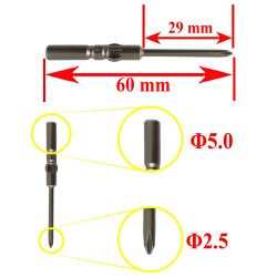سری پیچ گوشتی چهارسو Φ5.0x60mmxΦ2.5x29mm