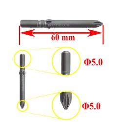 سری پیچ گوشتی چهارسو Φ5.0x60mmxΦ5.0