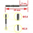 سری پیچ گوشتی چهارسو Φ5.0x60mmxΦ2.0x22mm