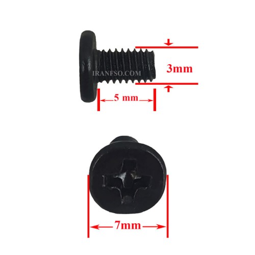 پیچ هارد M3x5 گل بزرگ 7mm پک 10 عددی