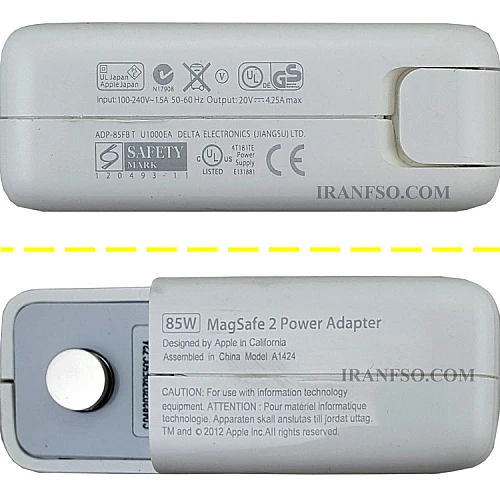 آداپتور لپ تاپ اپل Magsafe2 85W Gimo Plus بدون پک به همراه کابل