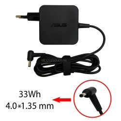 آداپتور لپ تاپ ایسوس 19V 1.75A Gimo Plus زنبوکی سرفیش بزرگ مربعی 4*1.35mm