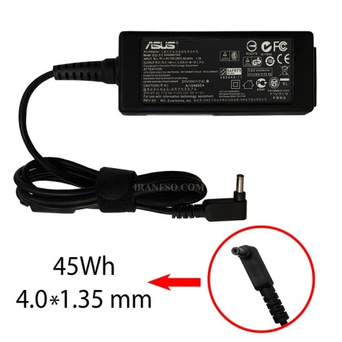 آداپتور لپ تاپ ایسوس 19V 2.37A زنبوکی سرفیش بزرگ 4x1.35mm