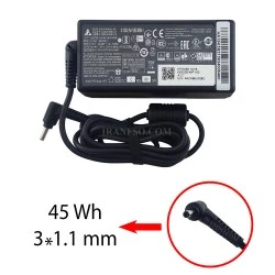 آداپتور لپ تاپ ایسوس 19V 2.37A Gimo Plus مستطیلی زنبوکی سرریز-کابل سه تایی 3x1.1mm